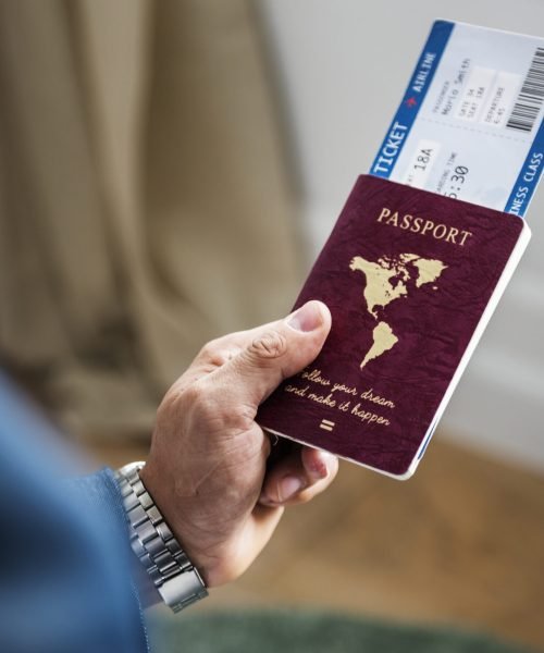 A man preparing to travel